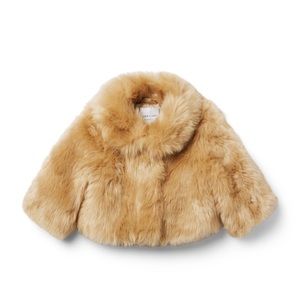 Janie and Jack Festive Fur Coat 3-4T